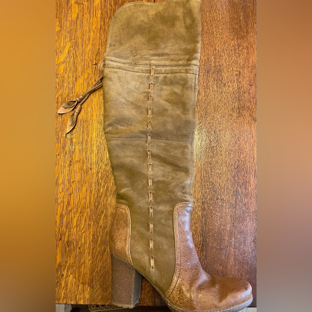 Naya Narubi Brown Suede & Leather Over Boots Women's Sz 6